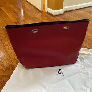 Lo & Sons Seville 13” Shell - Red Saffiano Leather - Rare Color